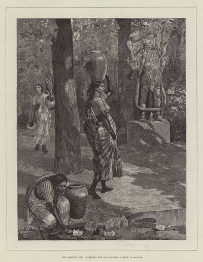 El rocío de la mañana, regando el jardín del Maharajá en Mysore de Richard Caton Woodville junior